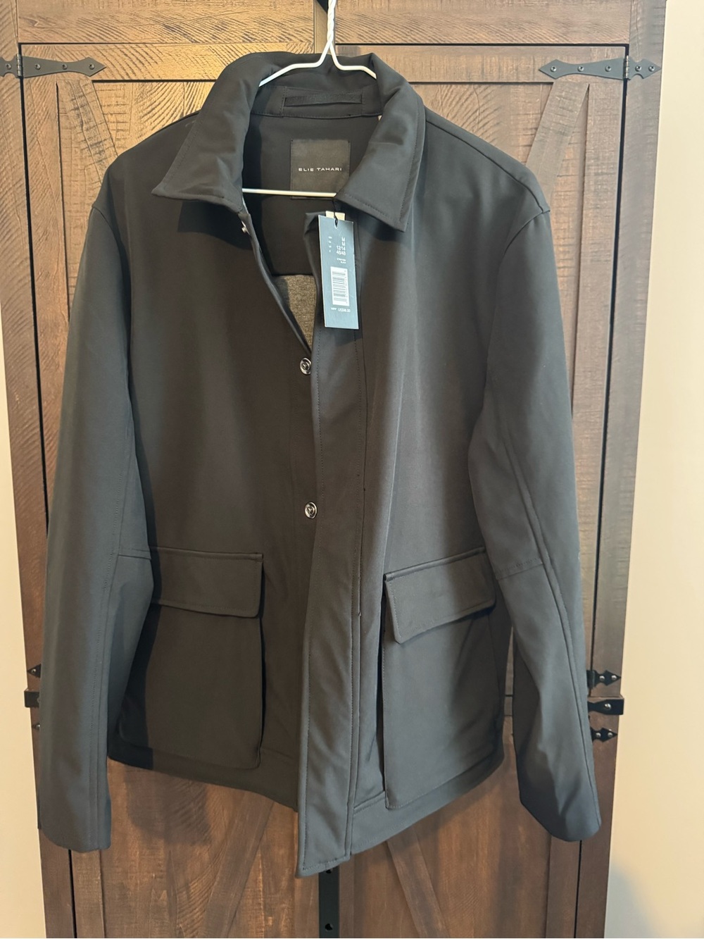 Elie Tahari Black Lightweight Shirt Jacket